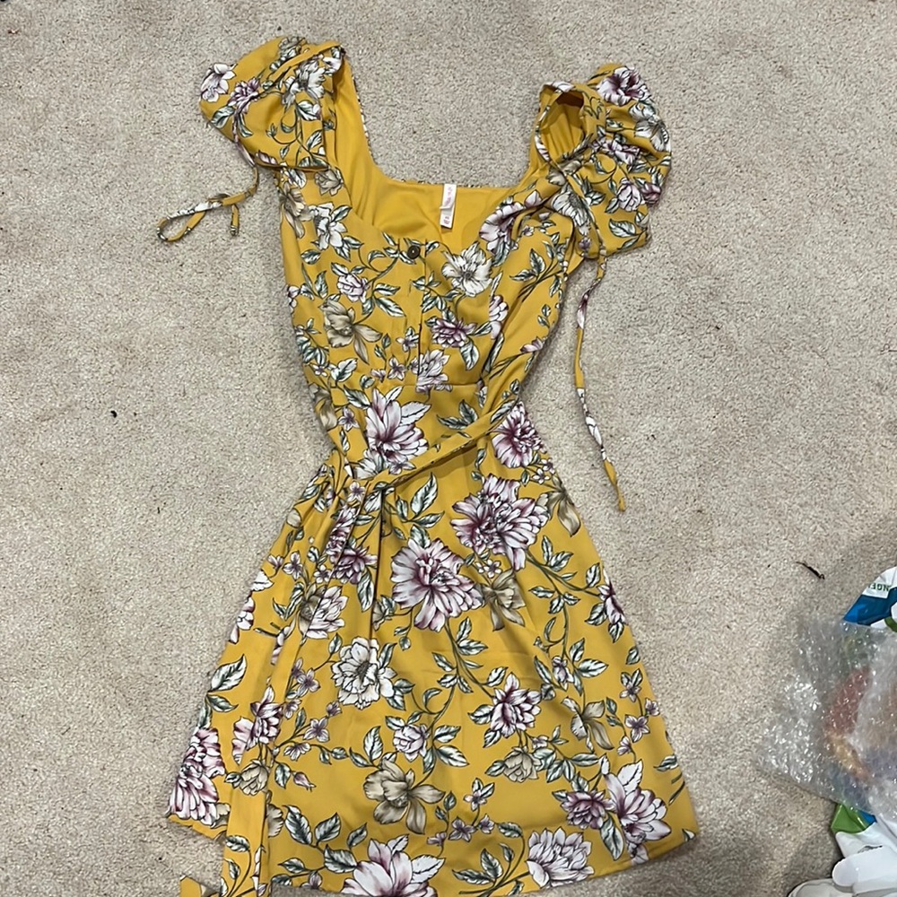 Yellow floral dress